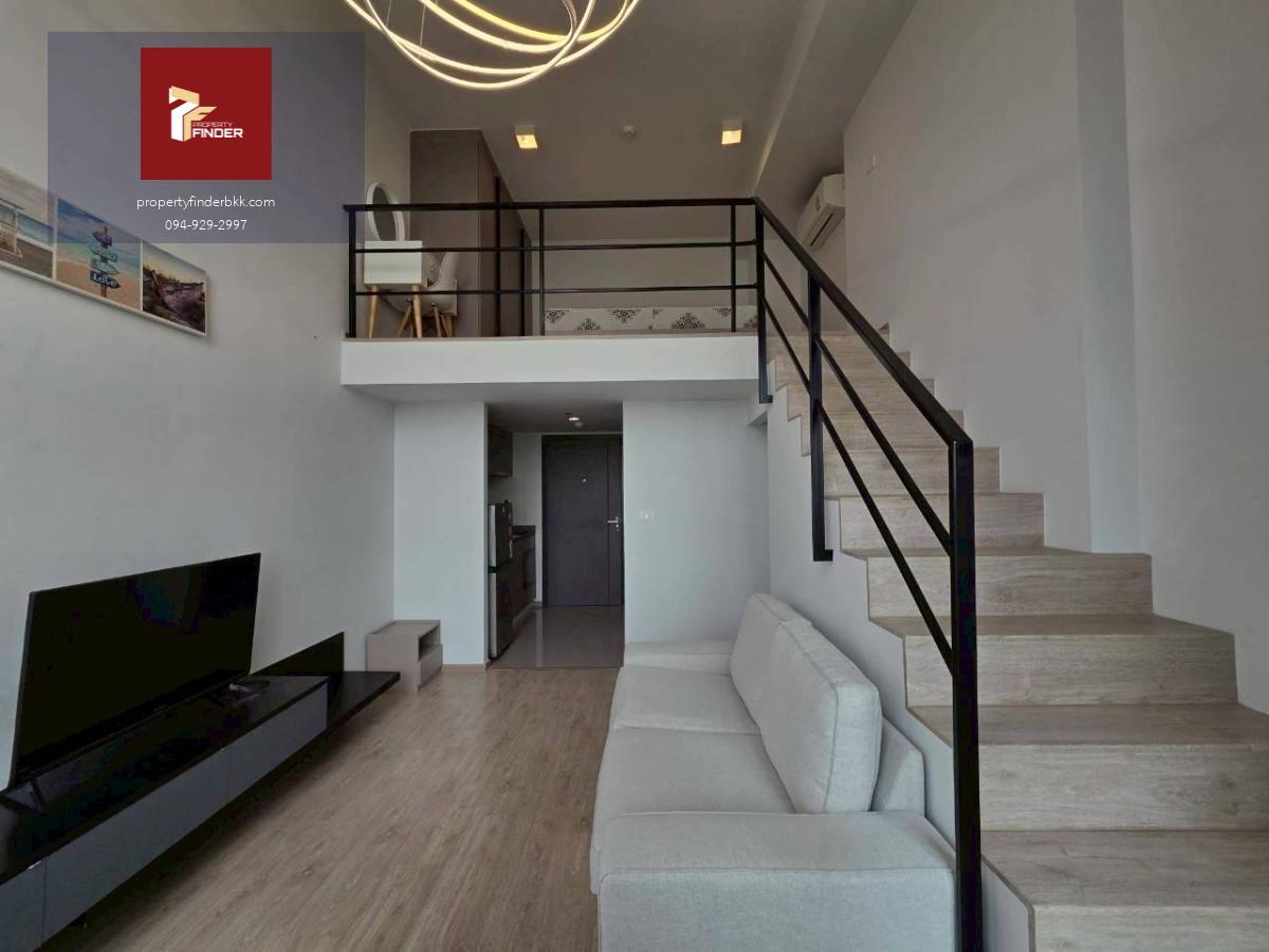 PFD-07856 ให้เช่า Ideo New Rama 9 (ไอดีโอ นิว พระราม 9) ห้อง Duplex เพดานสูง (2 ชั้น) | ชั้น 23 วิวเมืองสวย 37 ตร.ม. แต่งครบ พร้อมอยู่ 17,000 บ.