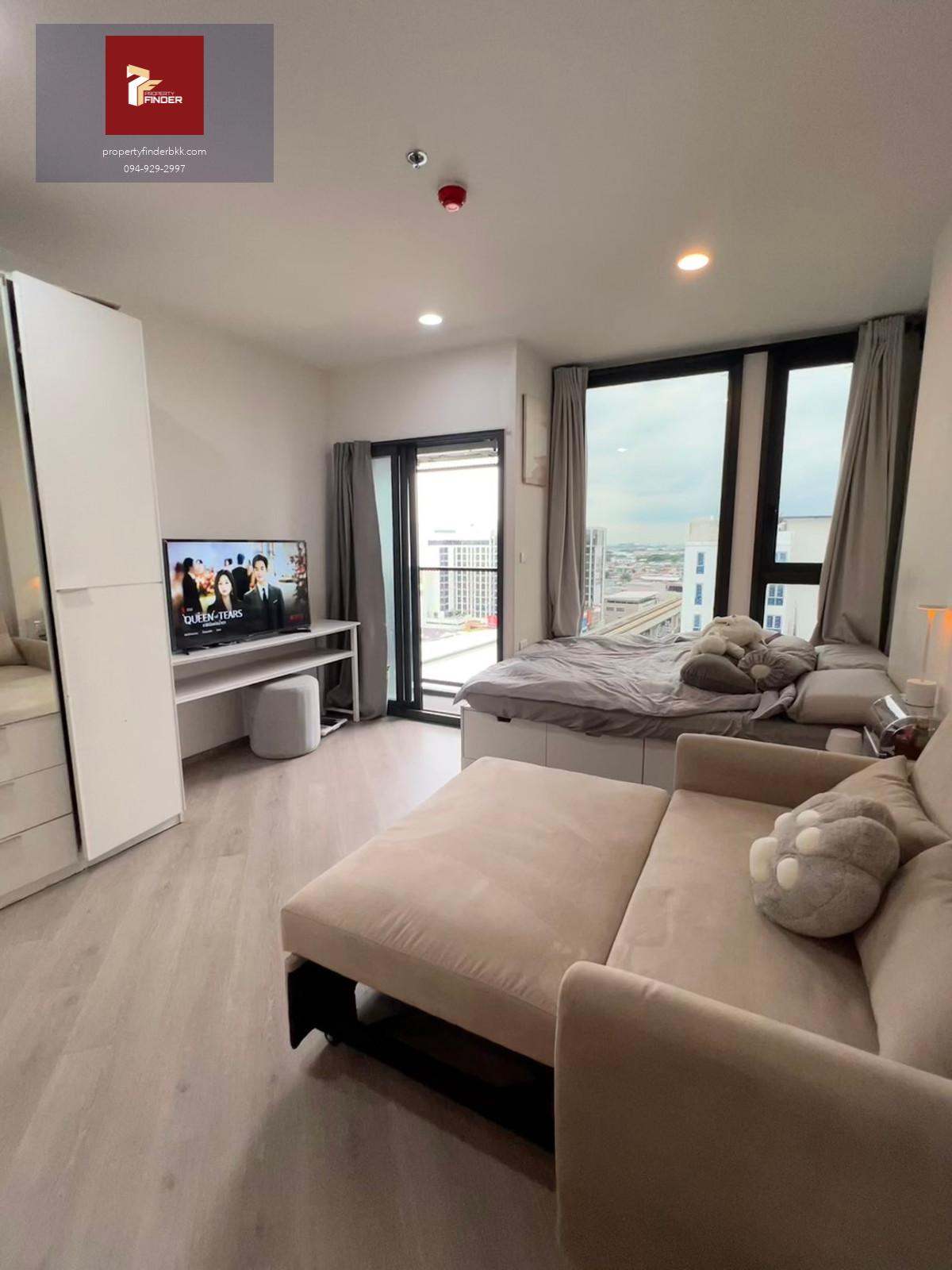 PFD-07747 ให้เช่า The Base Saphanmai (เดอะ เบส สะพานใหม่) ห้องมุม วิวสวยติดรถไฟฟ้า | ครื่องซักผ้า | เฟอร์นิเจอร์ฟังก์ชันครบ!