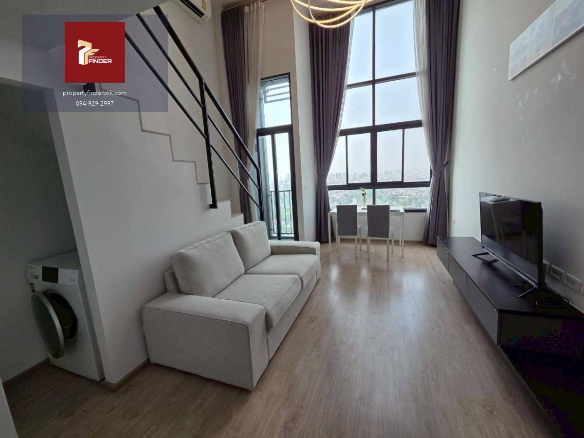 PFD-07856 ให้เช่า Ideo New Rama 9 (ไอดีโอ นิว พระราม 9) ห้อง Duplex เพดานสูง (2 ชั้น) | ชั้น 23 วิวเมืองสวย 37 ตร.ม. แต่งครบ พร้อมอยู่ 17,000 บ.