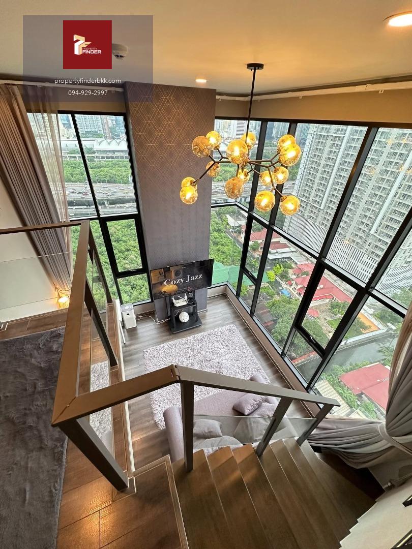 PFD-08828 ให้เช่าคอนโด ไนท์บริดจ์ สเปซ พระราม 9 (KnightsBridge Space Rama 9) ห้องสวรูปแบบ Duplex แต่งครบหรูหราพร้อมอยู่ ใกล้ MRT พระราม 9 🏙️✨