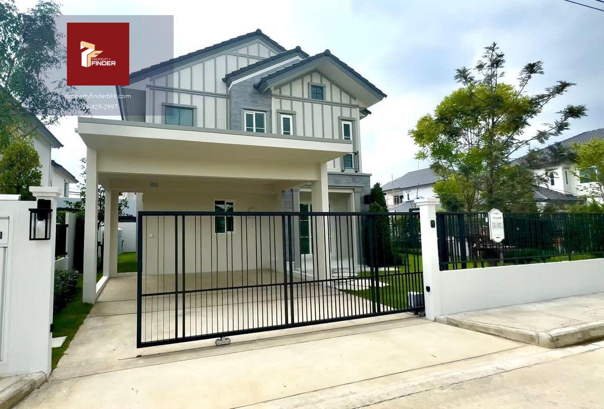 RL-084 ให้เช่า บ้านเดี่ยว วิลลาจจิโอ 3 ศรีนครินทร์-บางนา (Villaggio 3 Srinakarin-Bangna) ขนาด 64 ตร.ว. บ้านใหม่ แต่งสวยหลังมุม