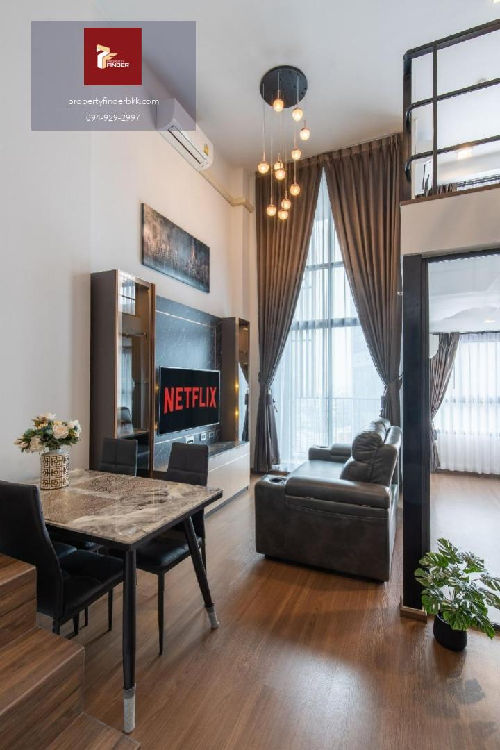 PFD-07969 ให้เช่า Ideo New Rama 9 ห้อง Duplex เพดานสูง 4.5 ม. 2 นอน 50 ตรม. ชั้น 22